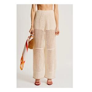 New with Tags! Torn by Ronny Kobo NICOLE PANT Crochet Wide leg Size Medium $178